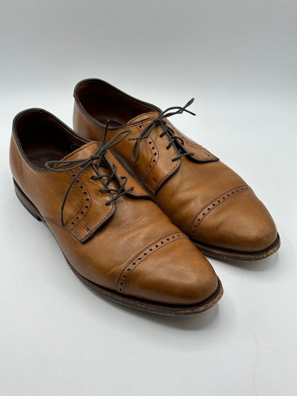 Allen Edmonds Men's Clifton Cap Toe Derby Shoes Brown 10.5 3E